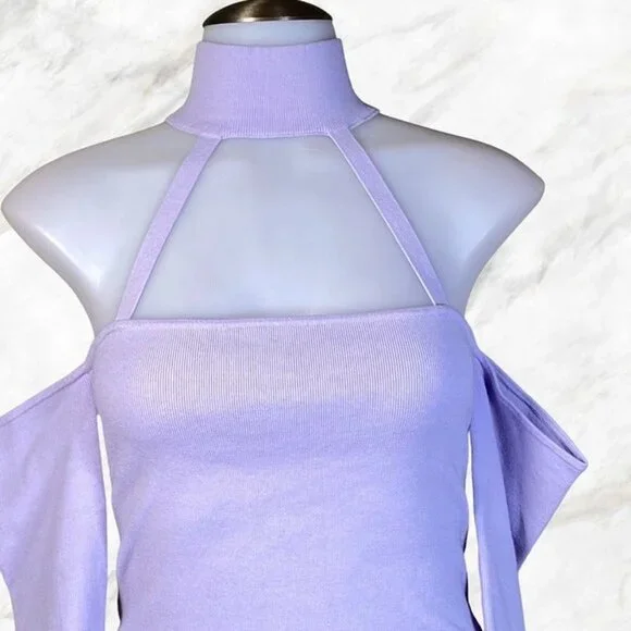 Michael Costello x REVOLVE Araceli Knit Bodysuit - Light Lavender - Picture 4 of 12